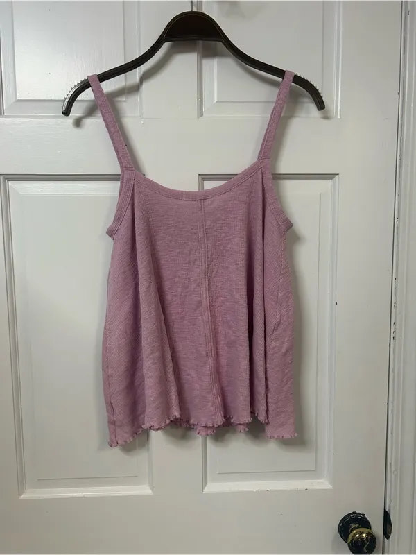 American Eagle Outfitters Mauve Ribbed Cami with Button Placket - Image 2