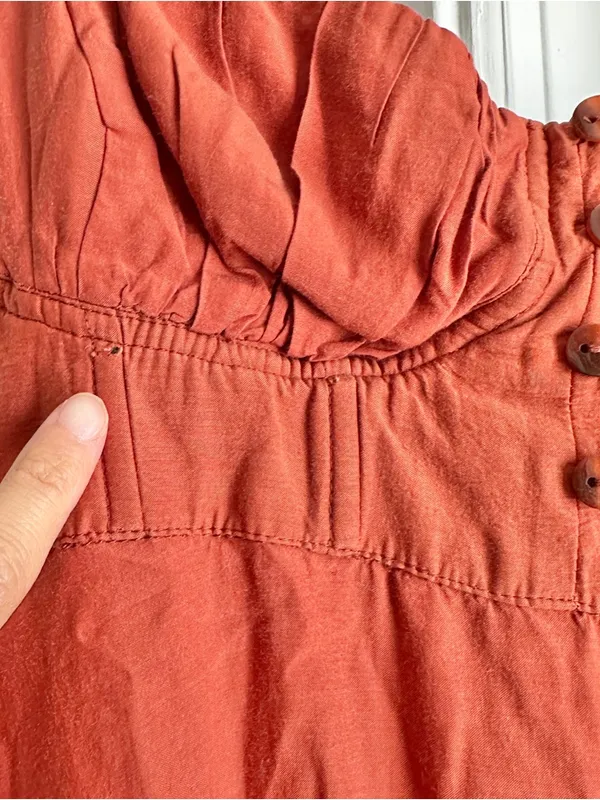 Farm Rio Ruffle-Sleeve Rust Midi Dress - Image 10