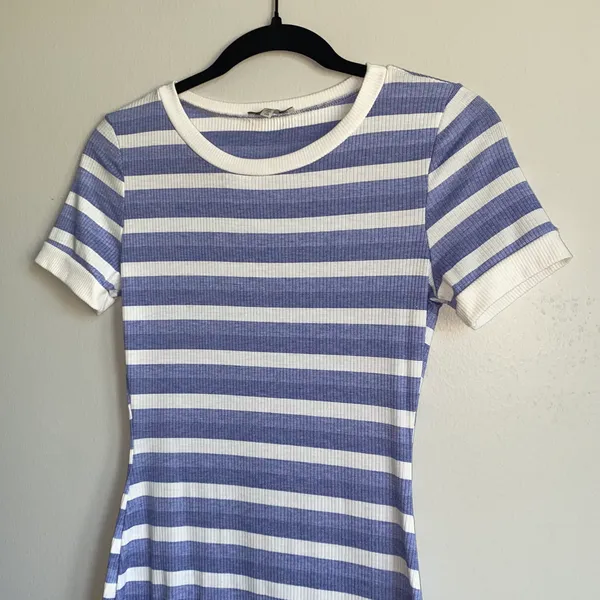 Striped Dolphin Hem T-Shirt Dress - Image 3