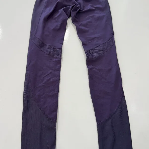 Gymshark Dry Full Length Leggings Purple Athletic Pants Cutout Mesh Size M - Image 9