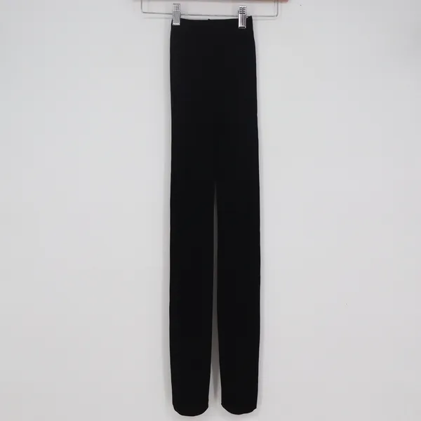 Unbranded Women's High Waisted Black Stretch Knit Full Length Leggings - Image 2