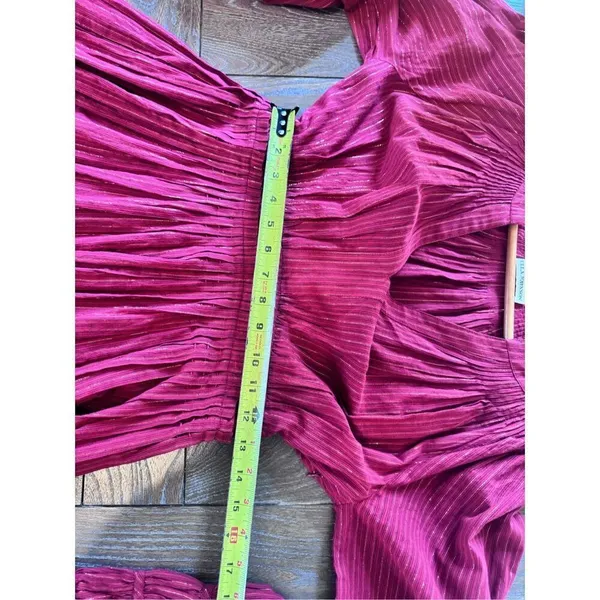 Ulla Johnson Rory Metallic Cotton Long Sleeve Mini‎ Dress Ruby Red Size 4 - Image 12