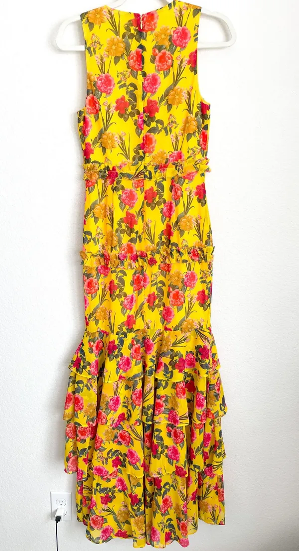 Lovers + Friends revolve Dipinto Oro Yellow Floral Ruffle Maxi Dress - Image 6