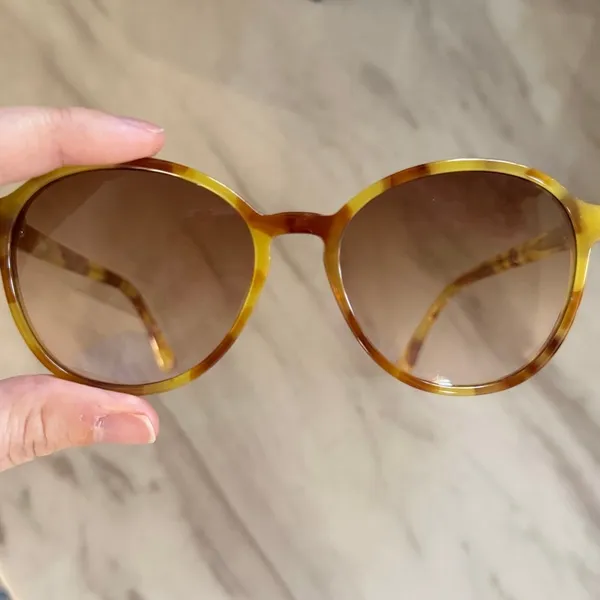 J.Crew Yellow Tortoiseshell Round Eye Vintage Inspired Sunglasses - Image 2