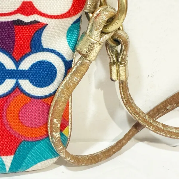 COACH Womens Poppy Multi Color Removable Strap Signature C Metallic‎ Leather - Image 3