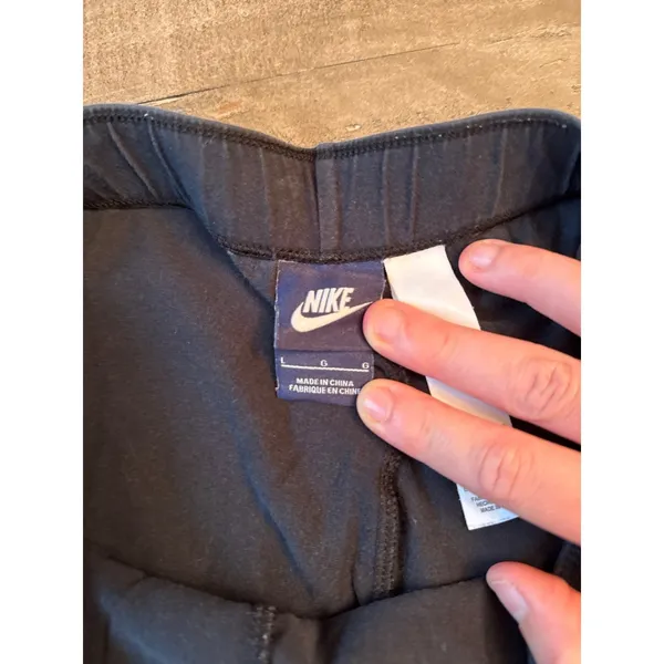 Nike Women's Black Silver Swoosh Logo Cotton Leggings Size Large - Image 5