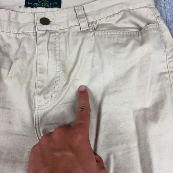 Lauren Ralph Lauren Capri Pants Womens 8 Beige Twill Relaxed Crop Pockets Casual - Image 7