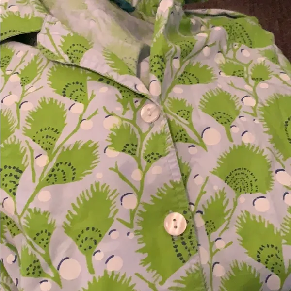 Needham Lane XS Green & Blue Palm Frond Pajamas - Image 6