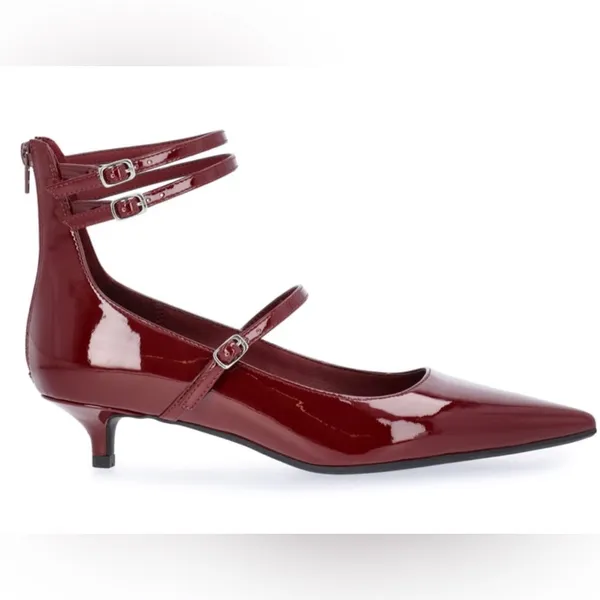 SCOOP Womens Pointed Toe Kitten Heel Shoes Size 6 1/2 Dark Burgundy New - Image 2