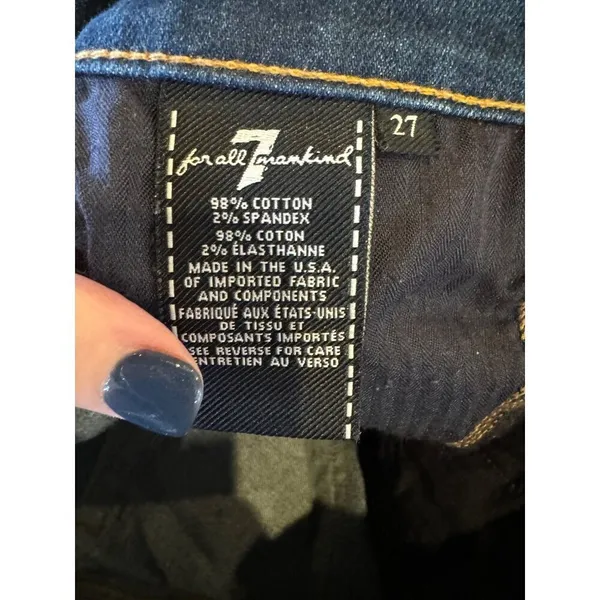 7‎ For All Mankind Jeans Women 27 Medium Wash Denim Distressed The Ankle Skinny - Image 10
