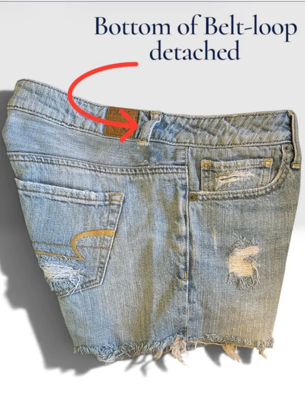 American Eagle Distressed Denim Cutoff Shorts Size 4 Low Rise - Image 5
