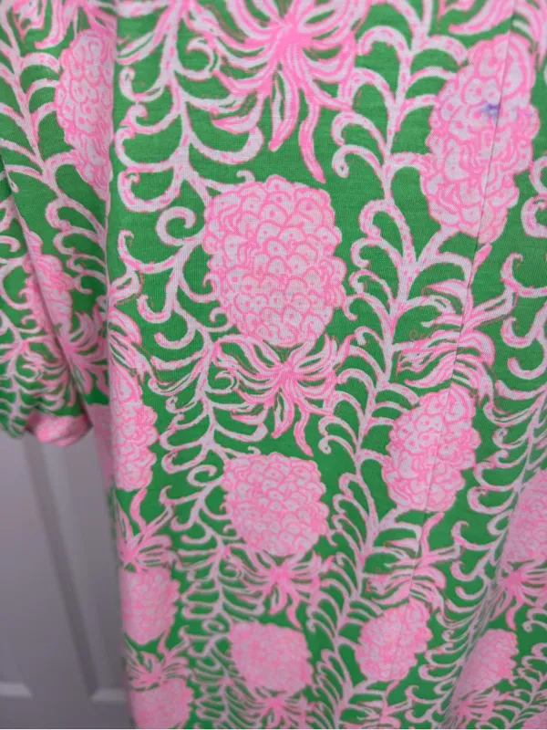Lilly Pulitzer Size XL Pink Green Pineapple Print Cotton Shift Dress NWOT - Image 7