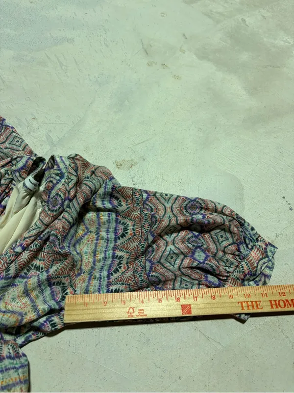 Amanda uprichard Diego Patterned Boho Tiered Dress large - Image 4