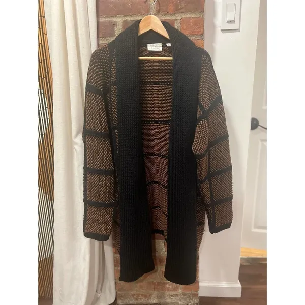 Vintage Ellen Tracy Heavy Knit Scarf Sweater Coat CardiganLarge - Image 7
