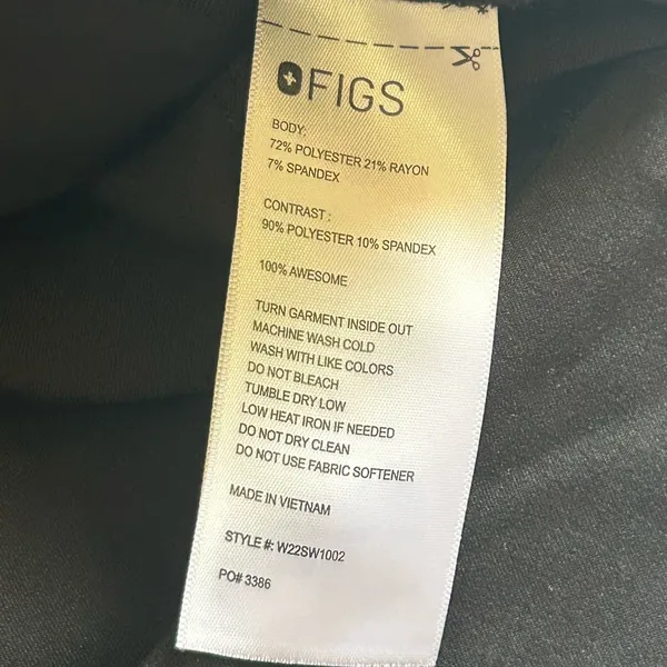 Figs Montex Zipper Scrub Top Black Size Women’s Small - Image 15