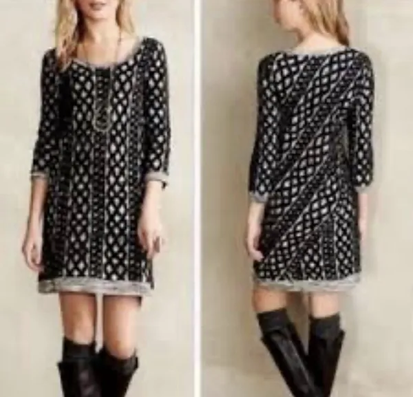 Anthropologie Moth Mini Sweater Dress Womens Medium whimsygoth bohemian designer - Image 2