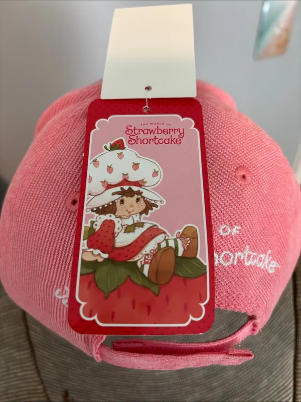 Strawberry Shortcake Pink Corduroy'Berry Cute' Graphic Adjustable Baseball Hat - Image 6