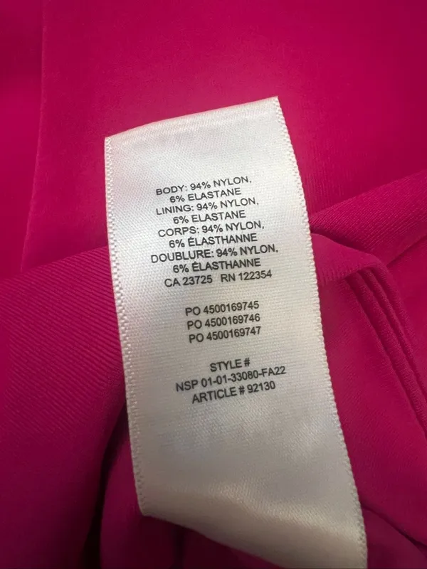 Aritzia Babaton Granita Hot Pink Contour V Neck Long Sleeve Top XS - Image 5