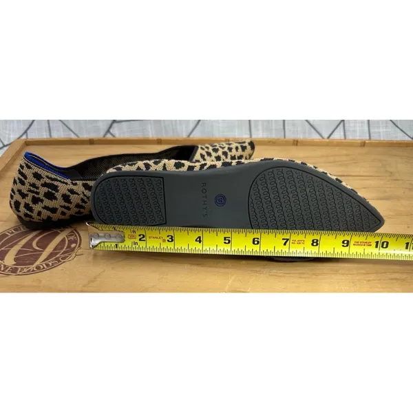 Rothy's Leopard Print Flats The Pointe Toe Black Tan Womens Shoes Size 9 - Image 13