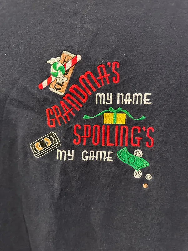 M&C Energy Sportwear Embroidered Christmas Grandma Top - Image 3