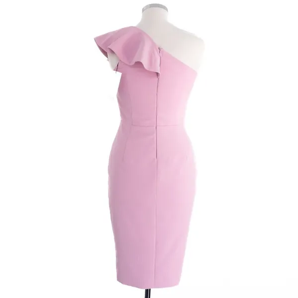 Lavish Lice Scuba Midi Dress with Corset Bodice & Dramatic One-Shoulder Ruffle - Image 4