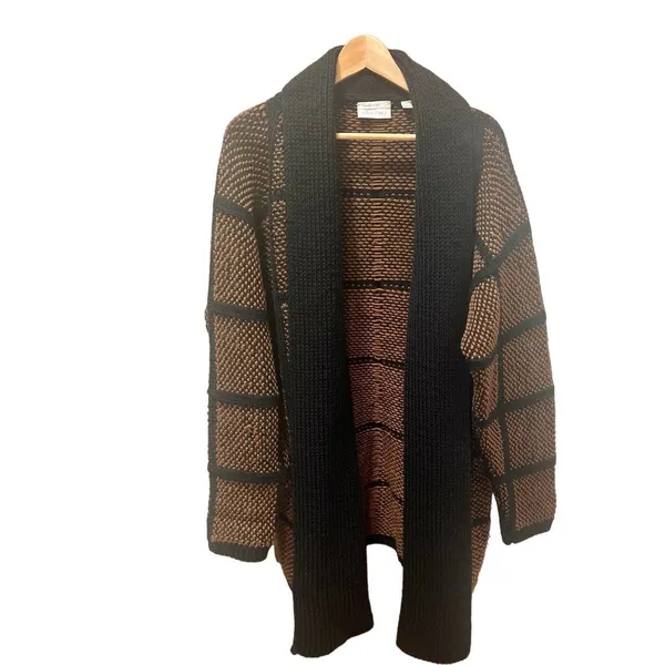 Vintage Ellen Tracy Heavy Knit Scarf Sweater Coat CardiganLarge - Image 3