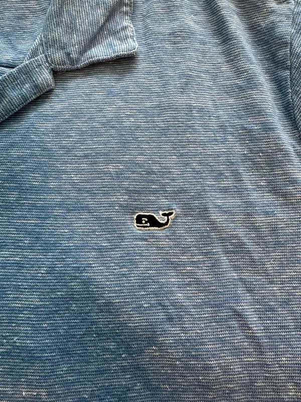 Vineyard Vines Heathered Blue Polo Shirt - Image 5