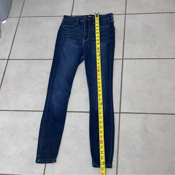 Hollister Women Blue Denim Advanced Stretch Ultra High Rise Jean Jegging size 3S - Image 7