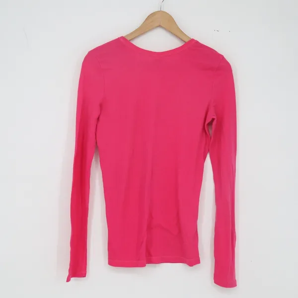 Abercrombie & Fitch T-Shirt Womens M Long Sleeve Pink Pocket Logo Excellent - Image 4