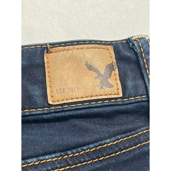 American Eagle Outfitters Super Stretch Raw Hem Shorts Women 12 Dark Wash - Image 11