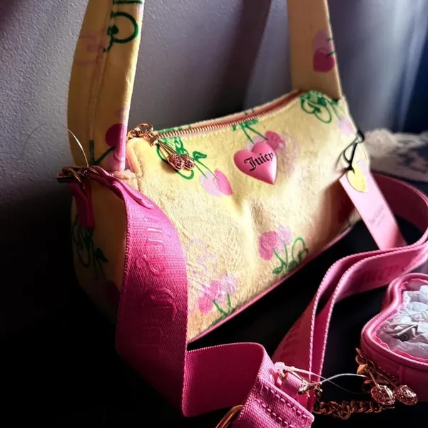 Juicy Couture Yellow Iris Cherry Retro Shoulder Crossbody Bag NWT - Image 9