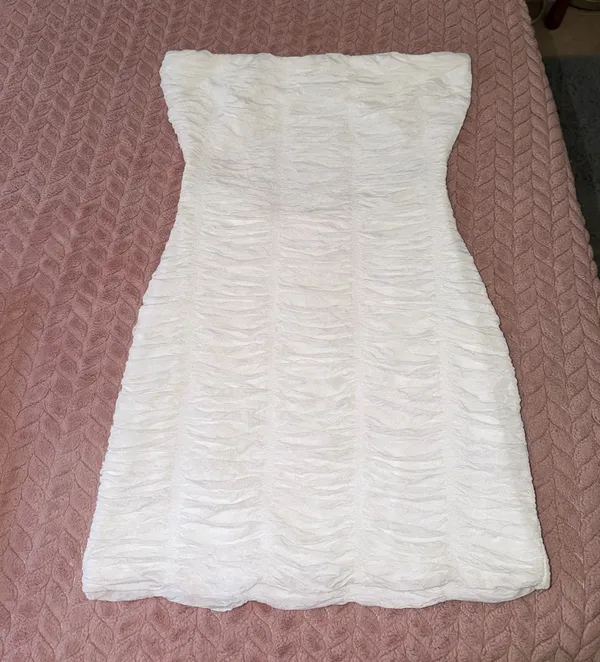 Windsor White Mesh Strapless Bodycon Cutout Back Mini Dress - Image 3