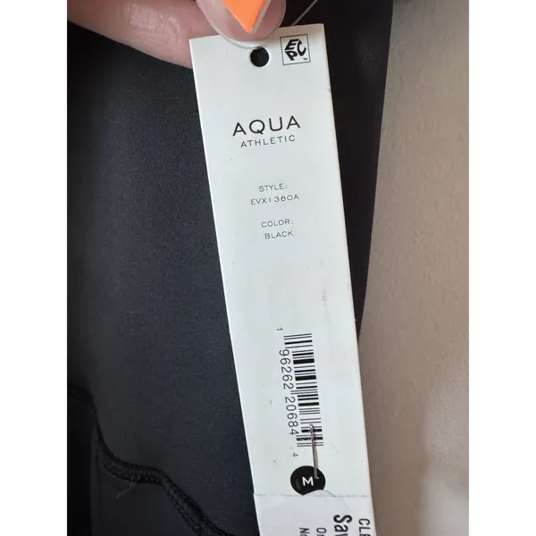 Aqua Athletics Black Sleeveless Athletic Dress Tennis Sz M Shelf Bra NWT $88 - Image 4