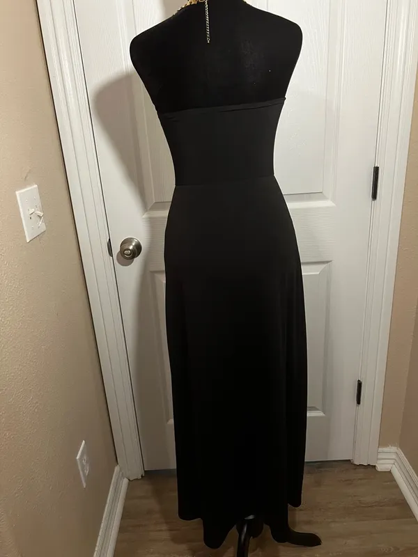 Sexy black maxi evening cocktail dress - Image 3