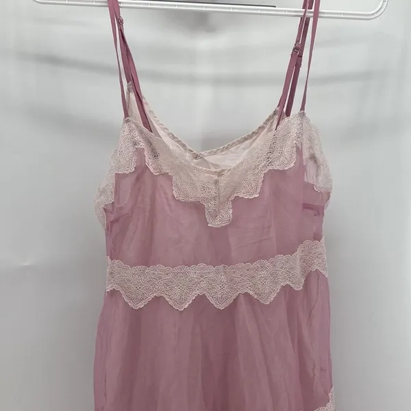 Victoria’s Secret lace tiered pink adjustable straps lined nighty Cottagecore S - Image 3