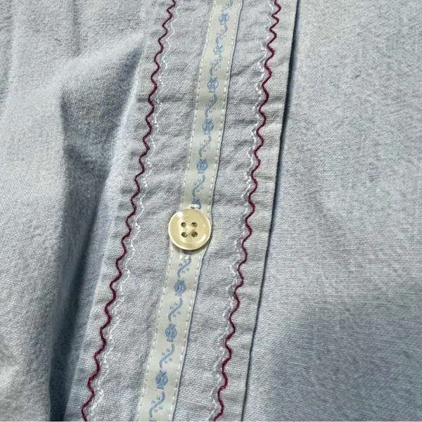 Ruff Hewn Embroidered Long Sleeve Denim Button Up women’s‎ size small - Image 10