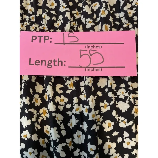 Pretty Garden Halter Maxi Dress MEDIUM Black Floral Boho Vacation Sleeveless NWT - Image 11