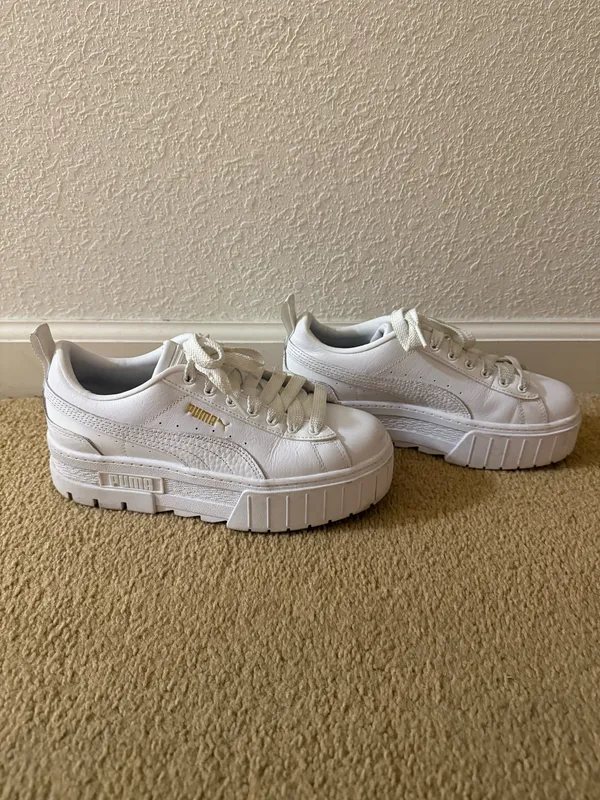 Puma Mayze Platform Sneakers in white - Image 3