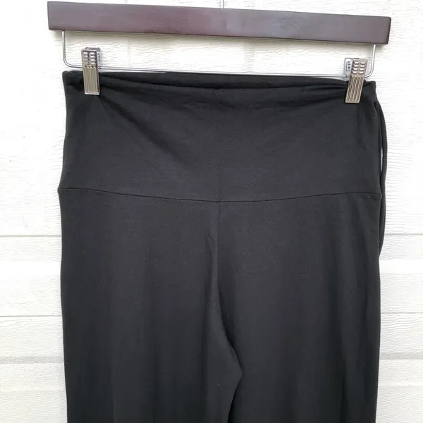 OMRA Women’s Pants Black Wide Leg Knit Drawstring Medium - Image 4