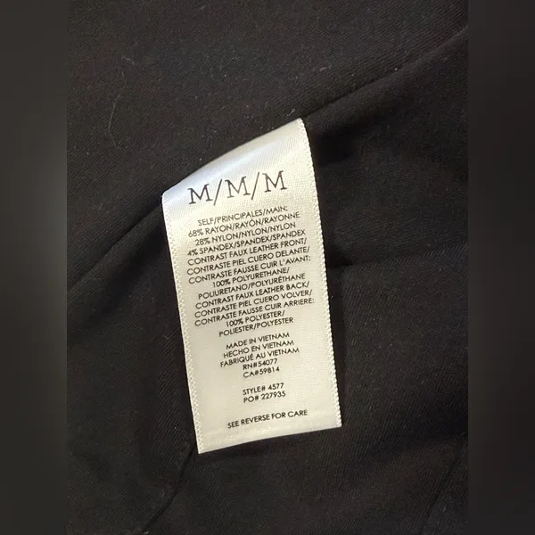 CAbi Jet Black Bralette Faux Leather Ponte Knit Stretch Top Women's Size M - Image 10