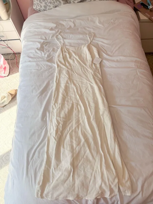 Altar’d State Sadie Ivory Linen Midi Dress Size Small - Image 2