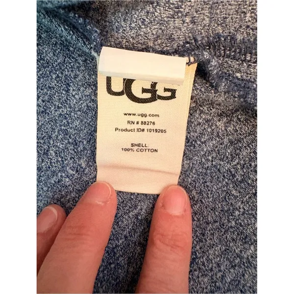 UGG Blue Heather Tunic Sweater Top Side Slit Pockets Small - Image 4