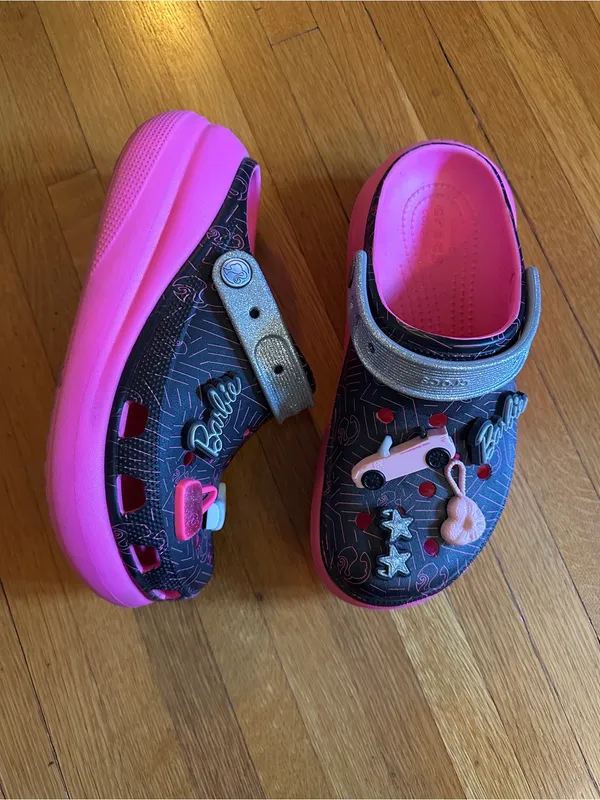 Barbie Crocs Crush Clog Black Electric Pink Barbie Core, Size women’s 9 - Image 2