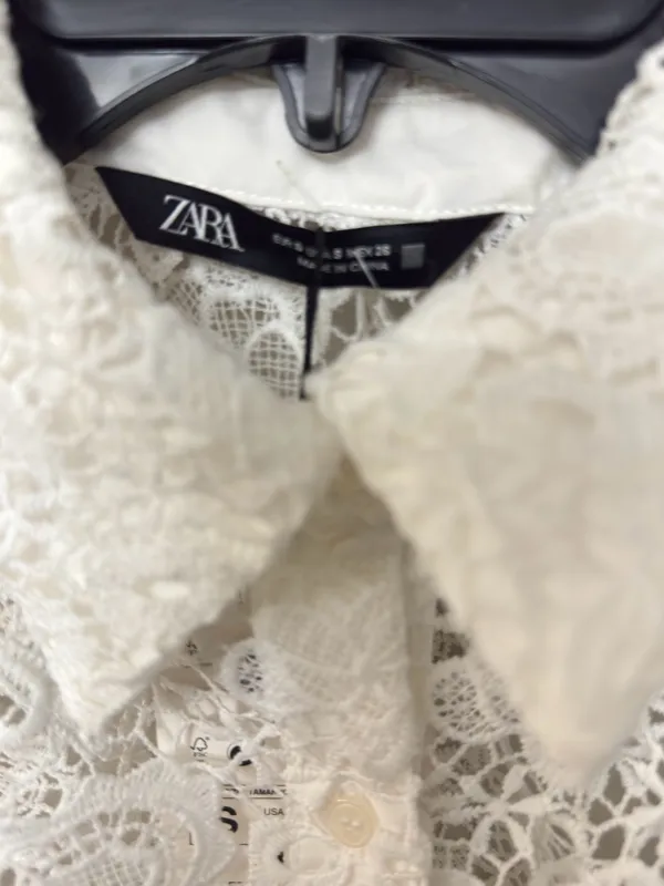 Zara White Lace Halter Collared Camisole - Image 4
