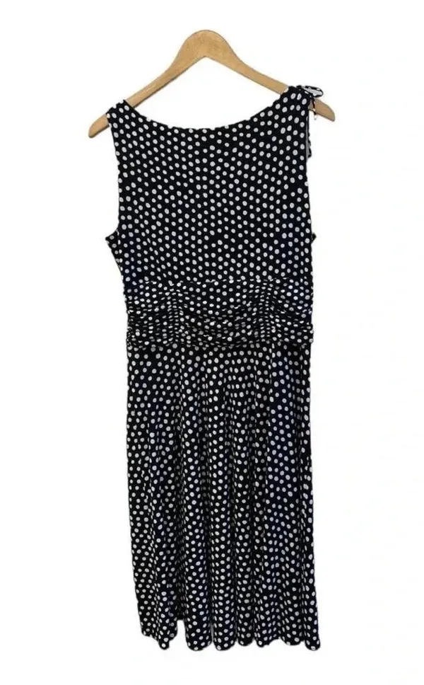Scarlet Size 12 Black and White Polka Dot Sleeveless Fit And Flare Casual Dress‌ - Image 2