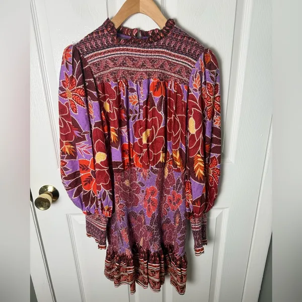 Farm Rio Sweet Floral Long Sleeve Minidress S - Image 2