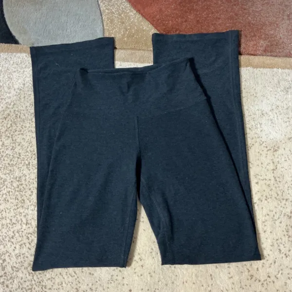 Beyond Yoga High Waisted Wide Leg Lounge Pants Womens Small Black Heathered Soft - Image 2