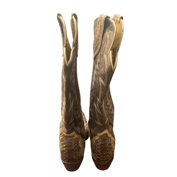 Idyllwind Triad Exotic Python Snip Toe Western Boots Brown Size 9B Cowgirl Rodeo - Image 3