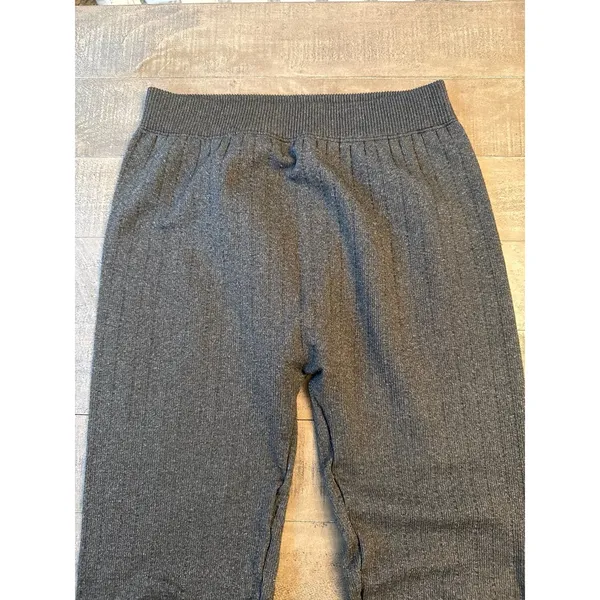 Aeropostale Women's Dark Gray Textured Knit Leggings Size Large - Image 2