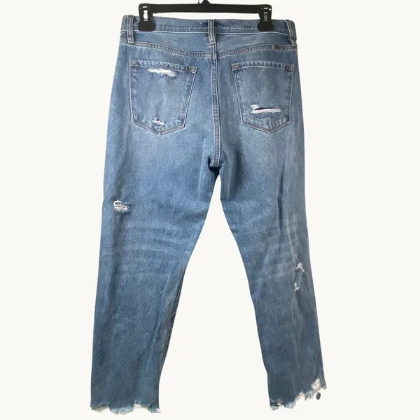 KanCan Michelle High Rise Slim Straight Jeans Size 9/28 Actual 31x27 Distressed - Image 4